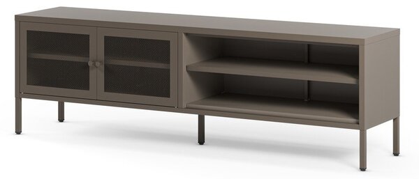 Szara metalowa szafka pod TV 160x50x35 cm Fayna – Marckeric
