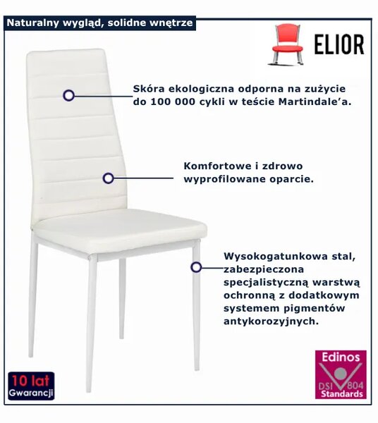 Białe Tapicerowane Krzesło Metalowe P4-T78