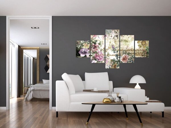 Obraz - Designerskie kwiaty (125x70 cm)