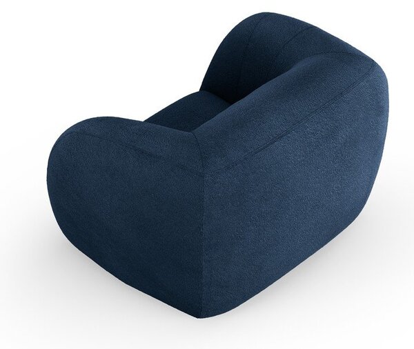 Niebieski fotel z materiału bouclé Essen – Cosmopolitan Design