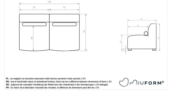 Beżowa sofa 152 cm Flex Felix – Miuform