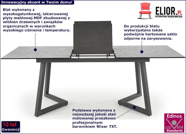 Prostokątny rozkładany stół z 4 krzesłami S1-M53