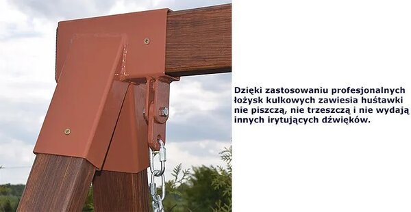 Huśtawka ogrodowa drewniana orzech P9-R90