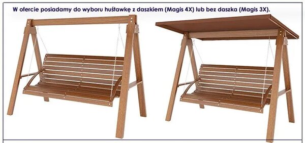 Huśtawka ogrodowa drewniana orzech P9-R90