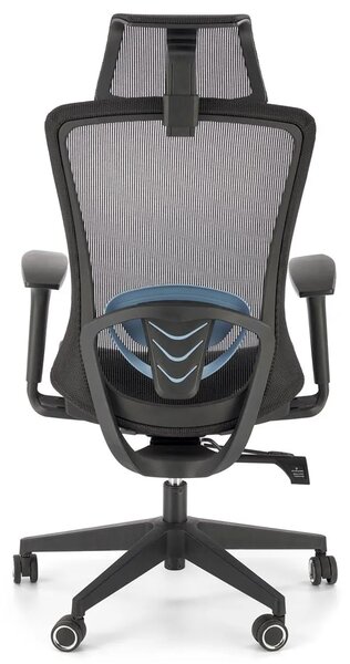 Czarny ergonomiczny obrotowy wentylowany fotel biurowy C5-F59