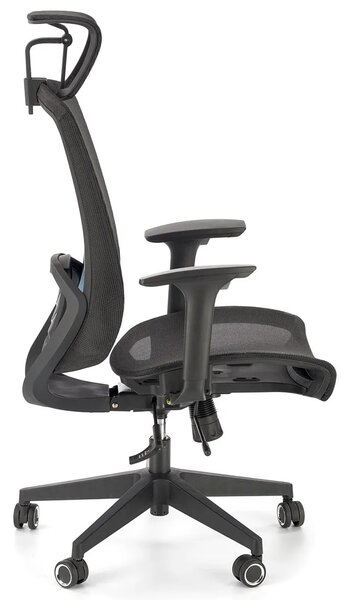Czarny ergonomiczny obrotowy wentylowany fotel biurowy C5-F59