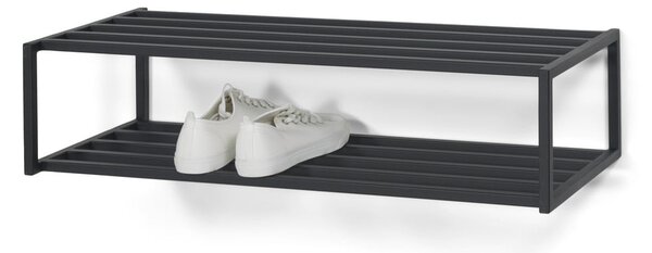 Czarna metalowa wisząca szafka na buty 78x20,5x30,5 cm School – Spinder Design