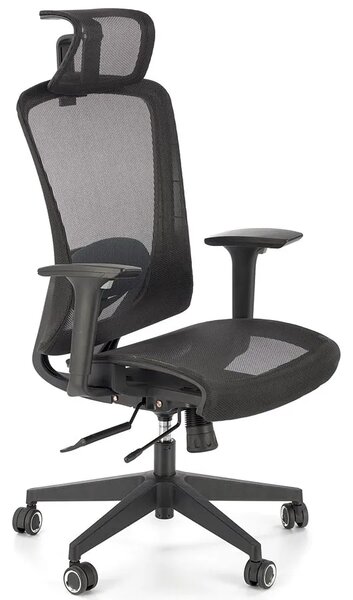 Czarny ergonomiczny obrotowy wentylowany fotel biurowy C5-F59