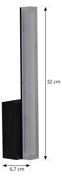 Lucande - Lisana LED Lampa Ścienna Vertical IP44 Czarny/Biały