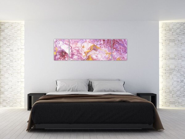 Obraz - Różwa abstrakcja (170x50 cm)