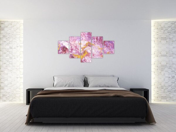 Obraz - Różwa abstrakcja (125x70 cm)