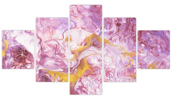 Obraz - Różwa abstrakcja (125x70 cm)