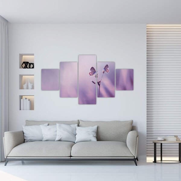 Obraz - Fioletowe motyle (125x70 cm)