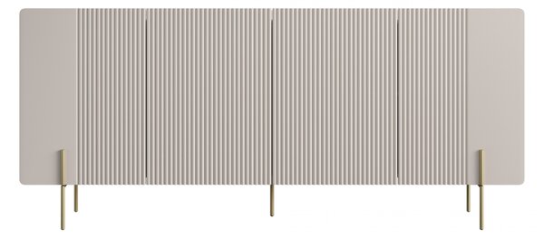 Komoda Malmi 200 cm czterodrzwiowa - kaszmir / crema bianca / złote nóżki