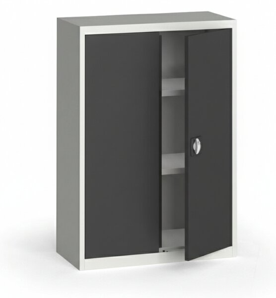 Szafa metalowa, 1150 x 800 x 400 mm, 2 półki, szara/grafitowa