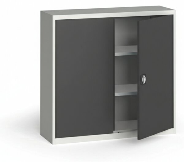Szafa metalowa, 1150 x 1200 x 400 mm, 2 półki, szara/grafitowa