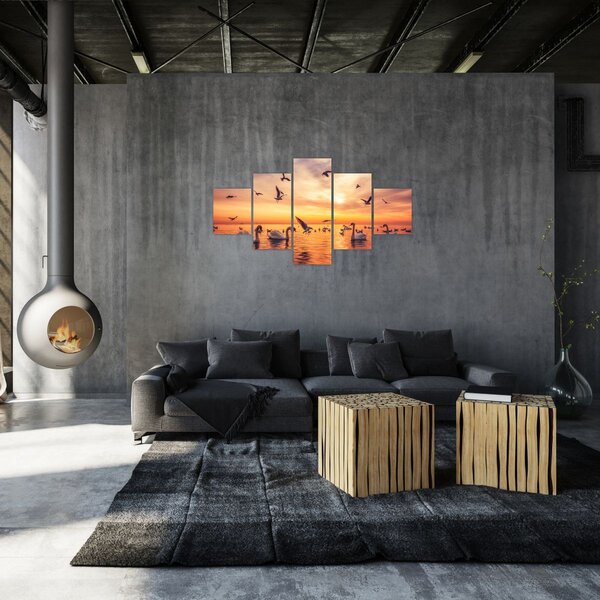 Obraz - Łabędzie (125x70 cm)