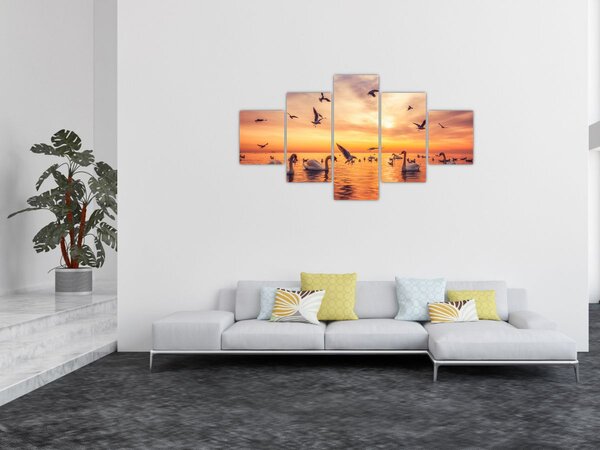 Obraz - Łabędzie (125x70 cm)