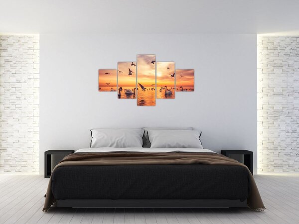 Obraz - Łabędzie (125x70 cm)