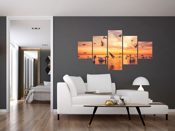 Obraz - Łabędzie (125x70 cm)