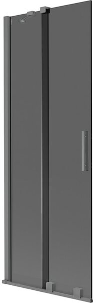 Mexen Velar parawan nawannowy 2-skrzydłowy rozsuwany 75 x 150 cm, grafit, gun metal - 896-075-000-41-95