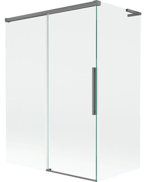 Mexen Rox L parawan nawannowy 2-skrzydłowy rozsuwany 120 + 70 x 150 cm, transparent, gun metal - 8C9L-120-070-95-00