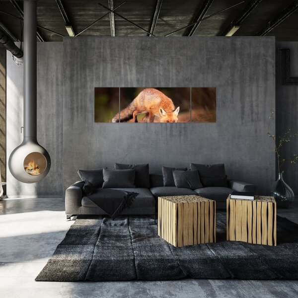 Obraz - Lis w lesie (170x50 cm)