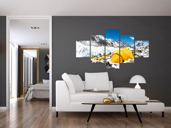 Obraz - Kemping w górach (125x70 cm)