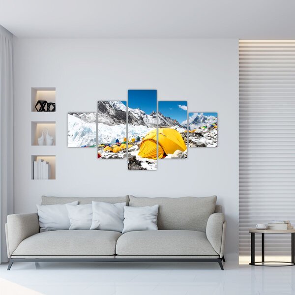 Obraz - Kemping w górach (125x70 cm)