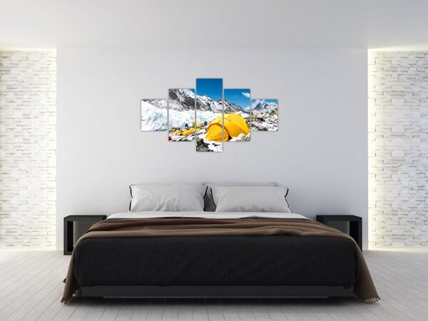 Obraz - Kemping w górach (125x70 cm)