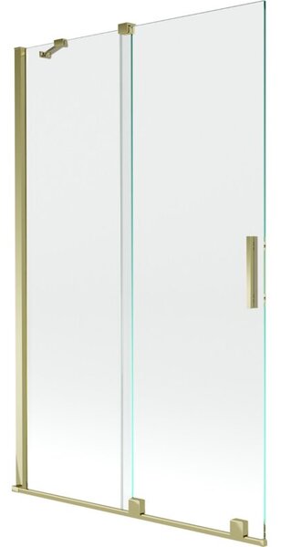 Mexen Velar parawan nawannowy 2-skrzydłowy rozsuwany 110 x 150 cm, transparent, złoty - 896-110-000-01-50