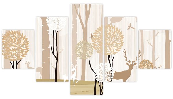 Obraz - Ilustrowany las (125x70 cm)
