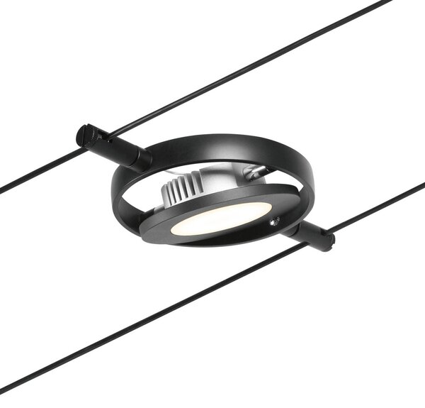 Paulmann Wire RoundMac system linkowy LED 5-punktowy czarny, czarny, przedpokój, metal, nowoczesny