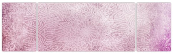 Obraz - Mandala na różowej ścianie (170x50 cm)