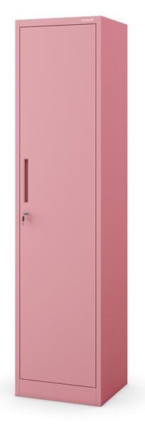 Wąska szafka do biura ALEX, 450 x 1850 x 400 mm, Fresh Style: pudrowy róż