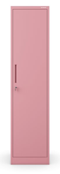 Wąska szafka do biura ALEX, 450 x 1850 x 400 mm, Fresh Style: pudrowy róż