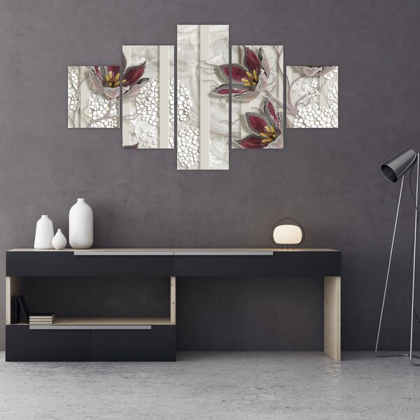 Obraz - Kwiaty dekoracyjne (125x70 cm)