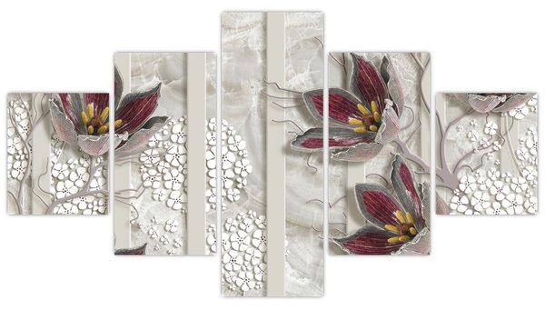 Obraz - Kwiaty dekoracyjne (125x70 cm)