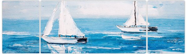 Obraz - Obraz jachtów na morzu (170x50 cm)