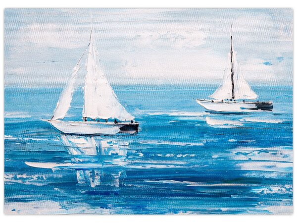Obraz - Obraz jachtów na morzu (70x50 cm)