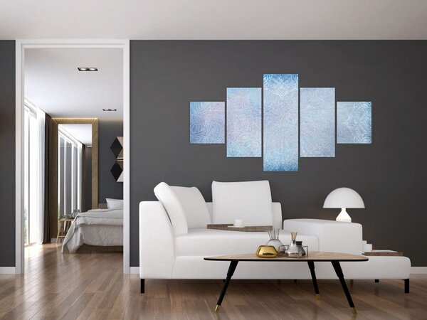 Obraz - Mandale w niebieskim (125x70 cm)
