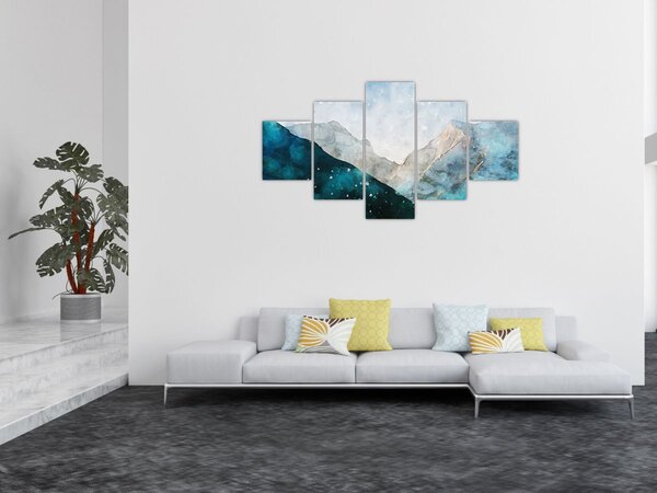 Obraz - Rysunek gór (125x70 cm)