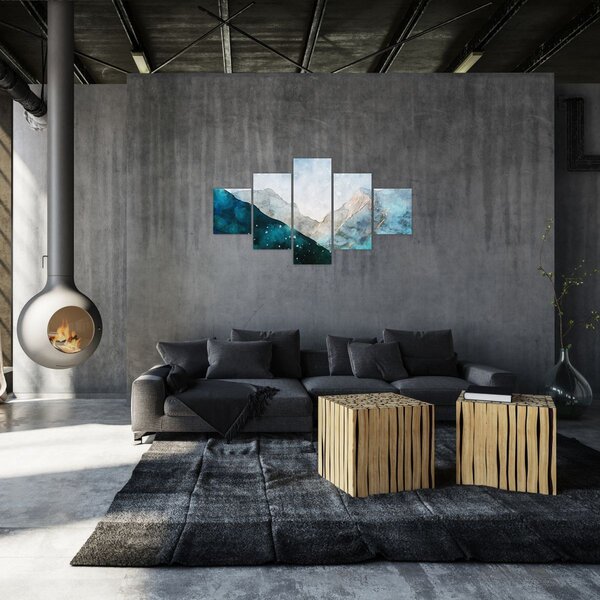 Obraz - Rysunek gór (125x70 cm)