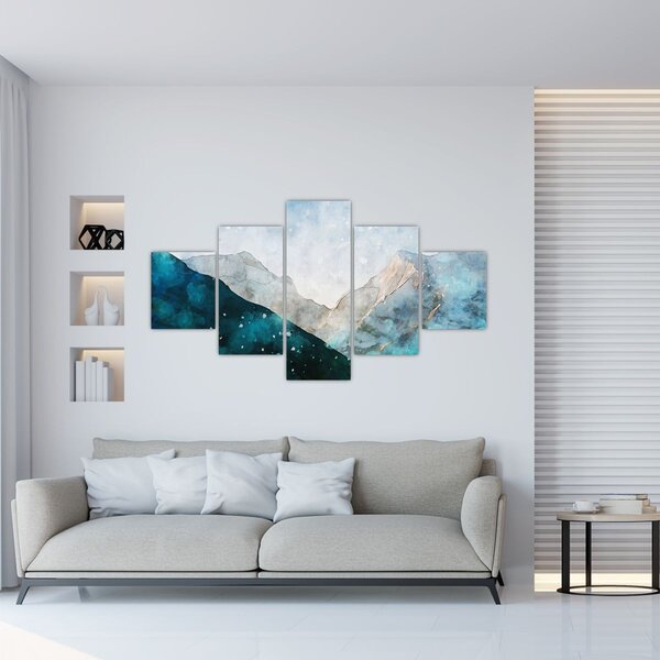 Obraz - Rysunek gór (125x70 cm)