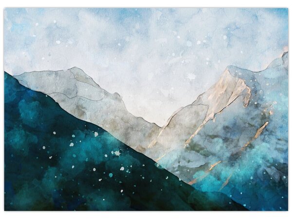Obraz - Rysunek gór (70x50 cm)