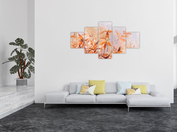 Obraz - Malowane kwiaty (125x70 cm)