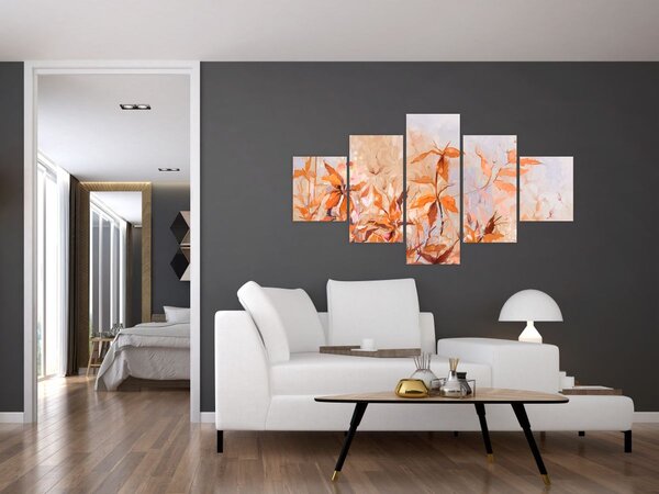Obraz - Malowane kwiaty (125x70 cm)