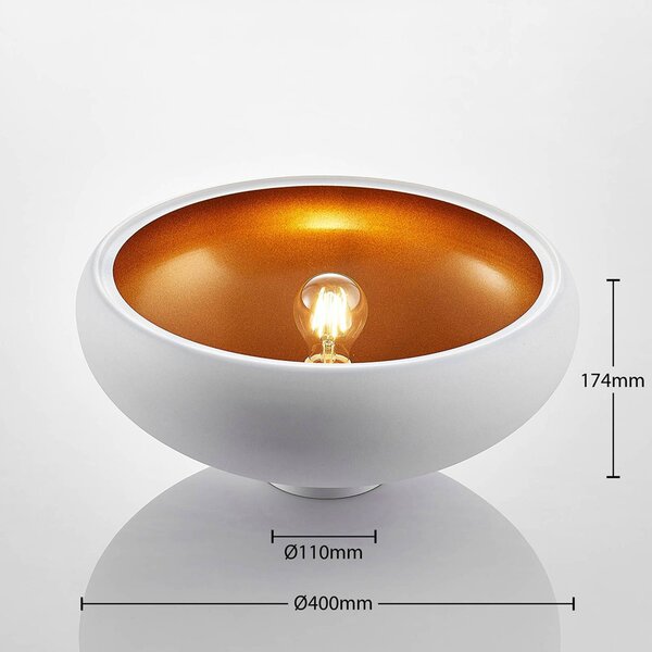 Lampa sufitowa Gerwina Lindby, możliwość ściemniania, biały / opal, salon / jadalnia, metal, nowoczesny
