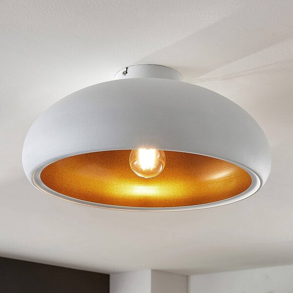 Lampa sufitowa Gerwina Lindby, możliwość ściemniania, biały / opal, salon / jadalnia, metal, nowoczesny
