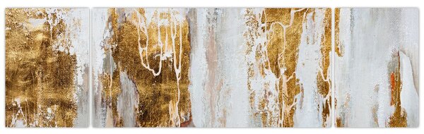 Obraz - Abstrakcja ze zotym (170x50 cm)